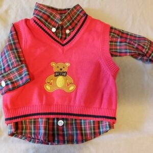 Will Logan Boys 3-6 month Button up shirt and sweater vest